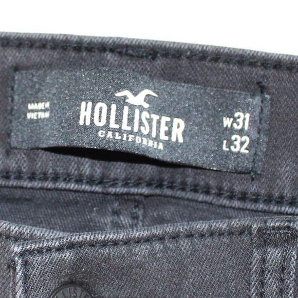 Hollister, black distressed Skinny advanced Stretch jeans   W31  L32 - Picture 6 of 7